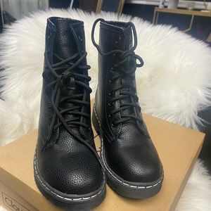 Black combat boots